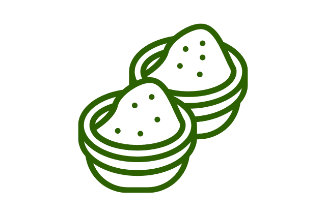 Green color nutmeg icon